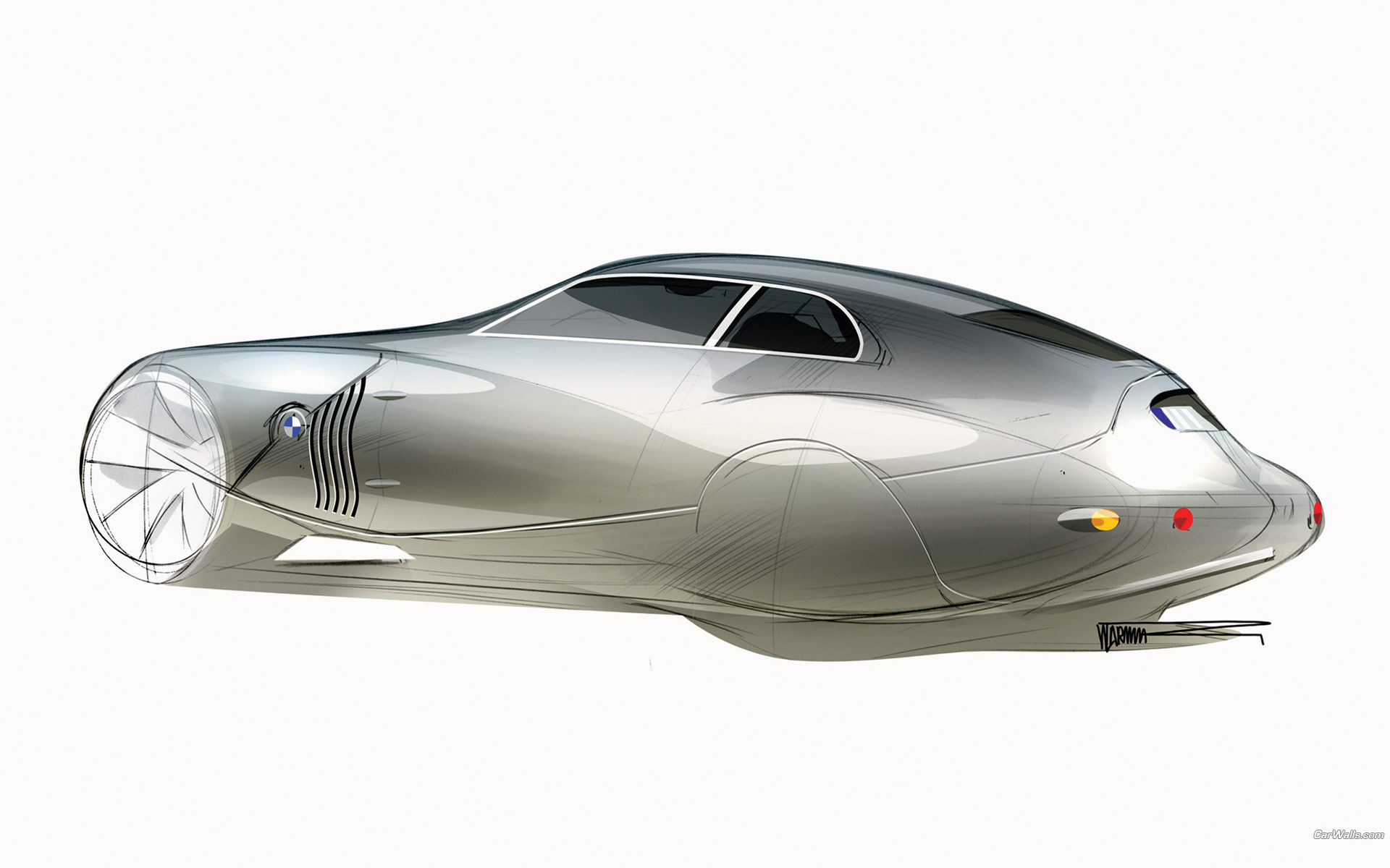 Download High quality Mille Miglia futuristic prototype sketch Bmw wallpaper / 1920x1200
