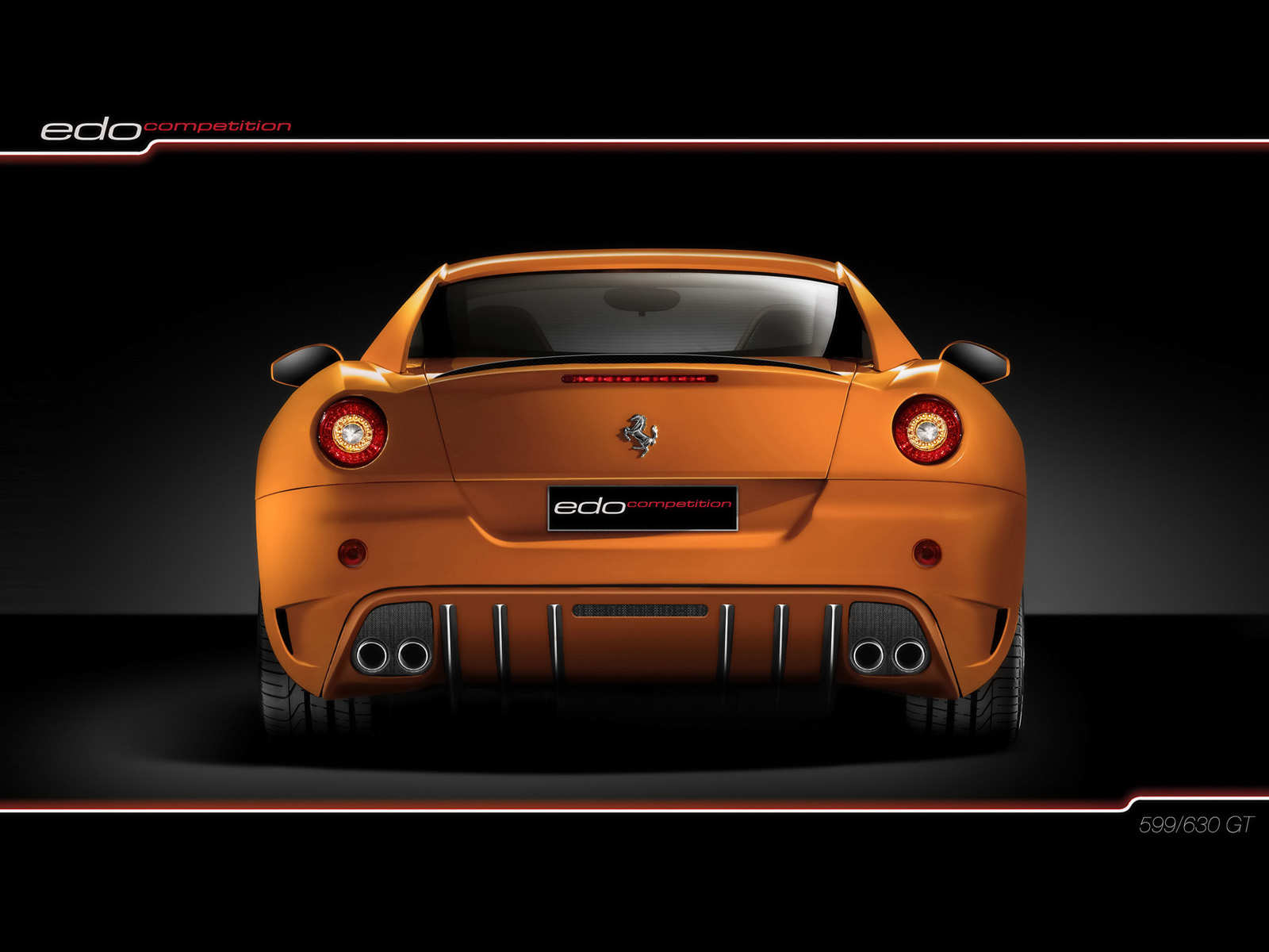Download HQ Edo Competition 2008 630 Scuderia Orange Rear Ferrari wallpaper / 1600x1200