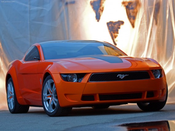 Free Send to Mobile Phone Orange Mustang front Ford wallpaper num.83