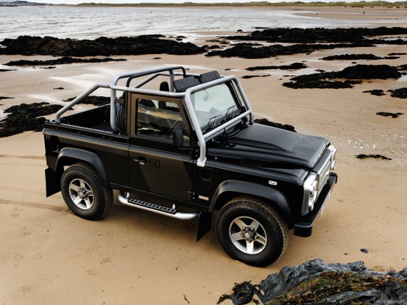 Free Send to Mobile Phone black jeep on beach Land Rover wallpaper num.8