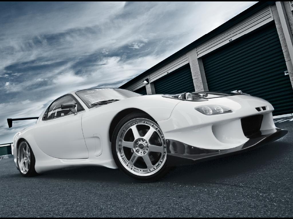 Full size white coupe Mazda wallpaper / 1024x768
