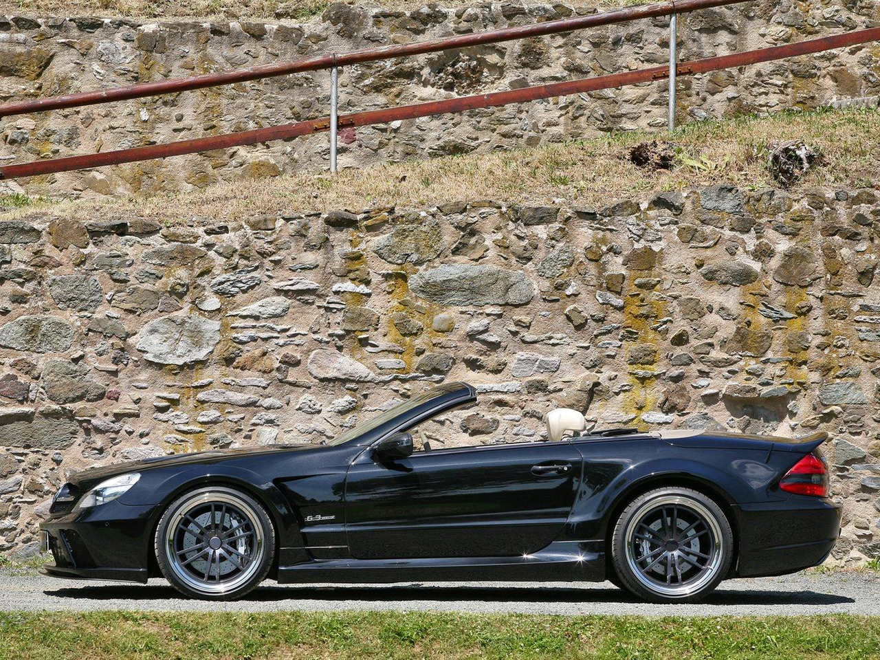 Download HQ SL 63 side black cabriolet Inden Design Mercedes wallpaper / 1280x960