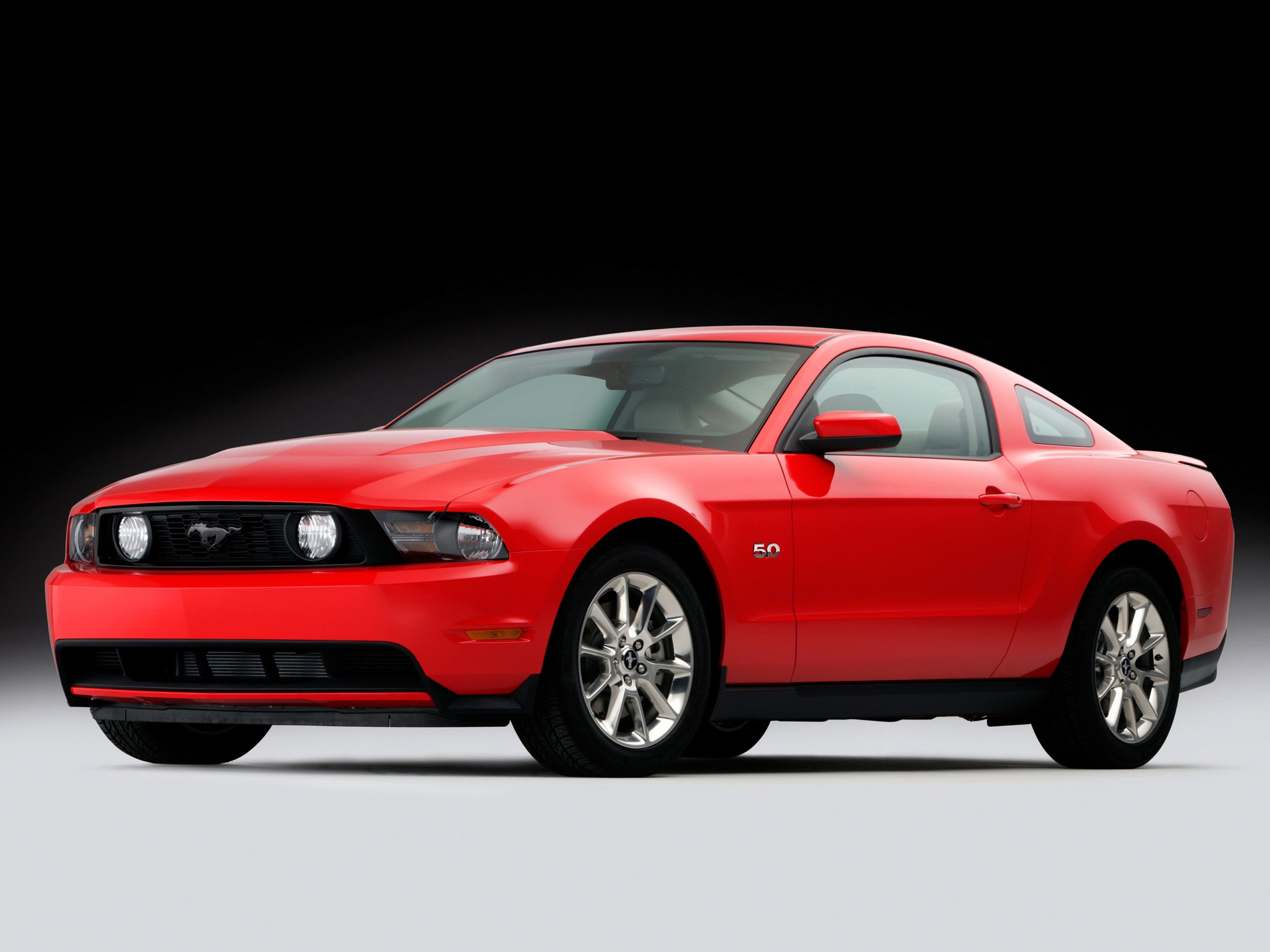 Download full size red front 5.0 GT Mustang wallpaper / 2048x1536