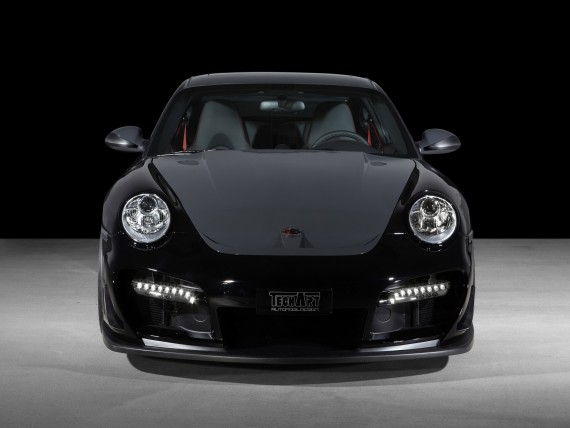 Free Send to Mobile Phone GT street TechArt black coupe front Porshe wallpaper num.100