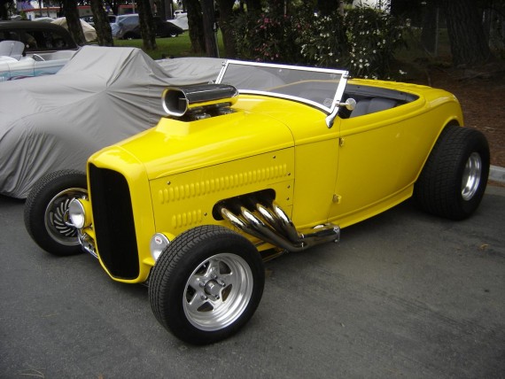 Free Send to Mobile Phone hot rod yellow Retro Cars wallpaper num.13