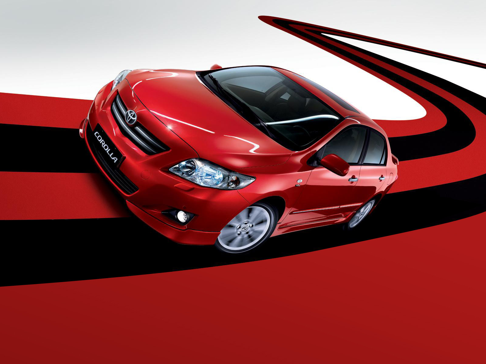 Download HQ red corolla on serpentine road Toyota wallpaper / 1600x1200