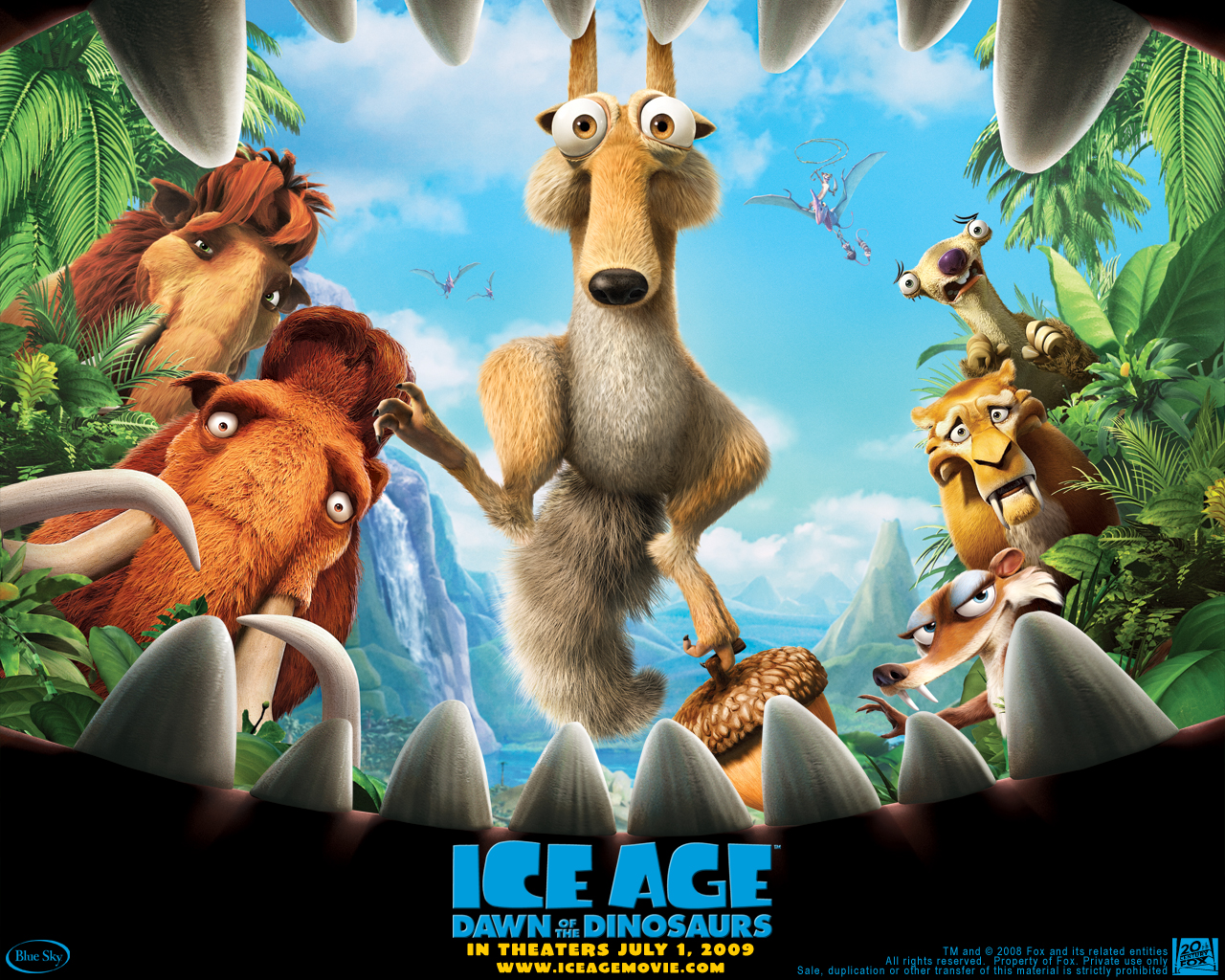 Download full size Ice Age Dawn Of The Dinosaurs wallpaper / Cartoons / 1280x1024