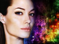 face, colorfull / Angelina Jolie