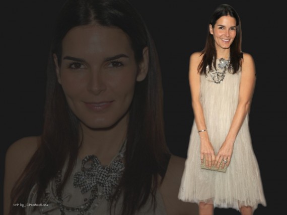 Free Send to Mobile Phone In white dress Angie Harmon wallpaper num.5