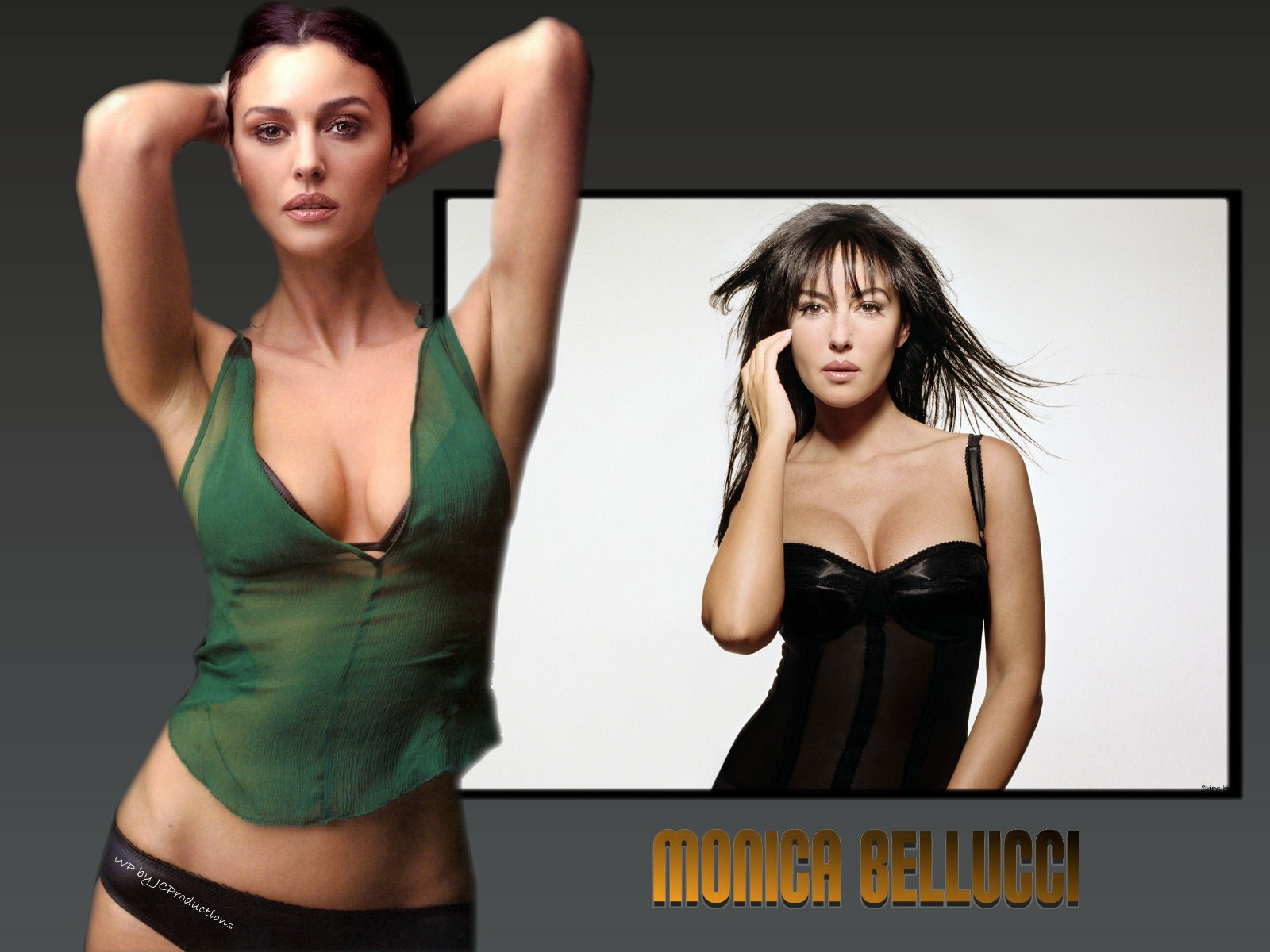 Download High quality sexy collage Monica Bellucci wallpaper / 1600x1200