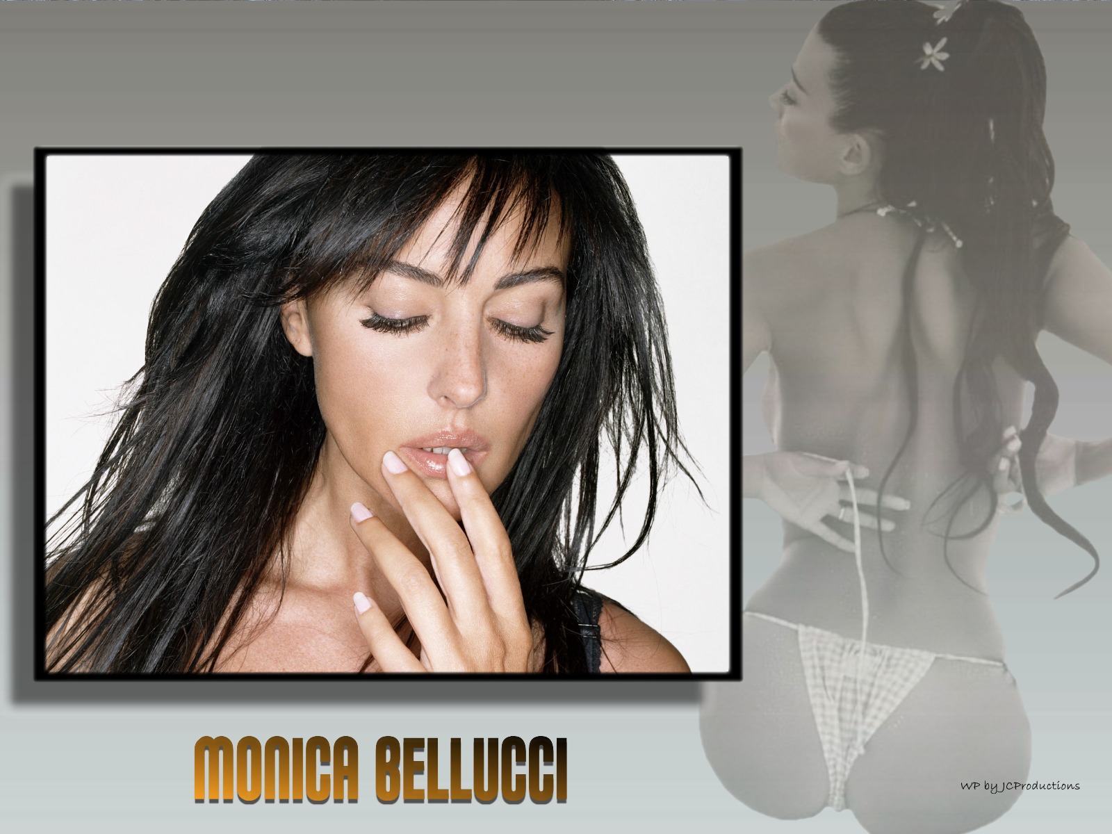 Download High quality sexy collage Monica Bellucci wallpaper / 1600x1200
