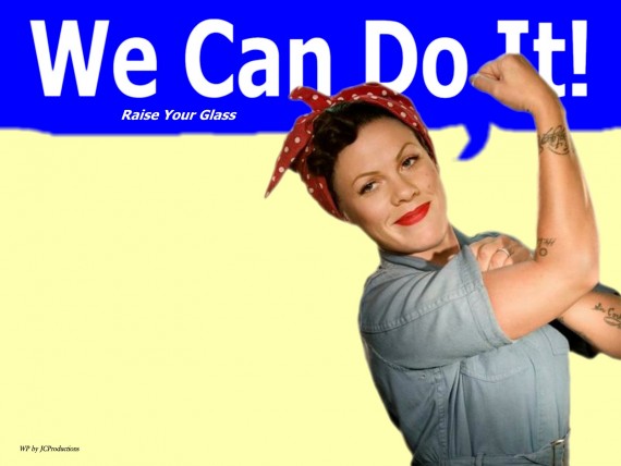 Free Send to Mobile Phone pink, rosie the riveter, rosie, riveter, raise your glass, sexy, work Pink wallpaper num.35