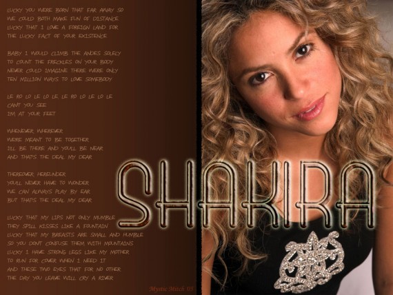 Free Send to Mobile Phone Shakira Celebrities Female wallpaper num.11