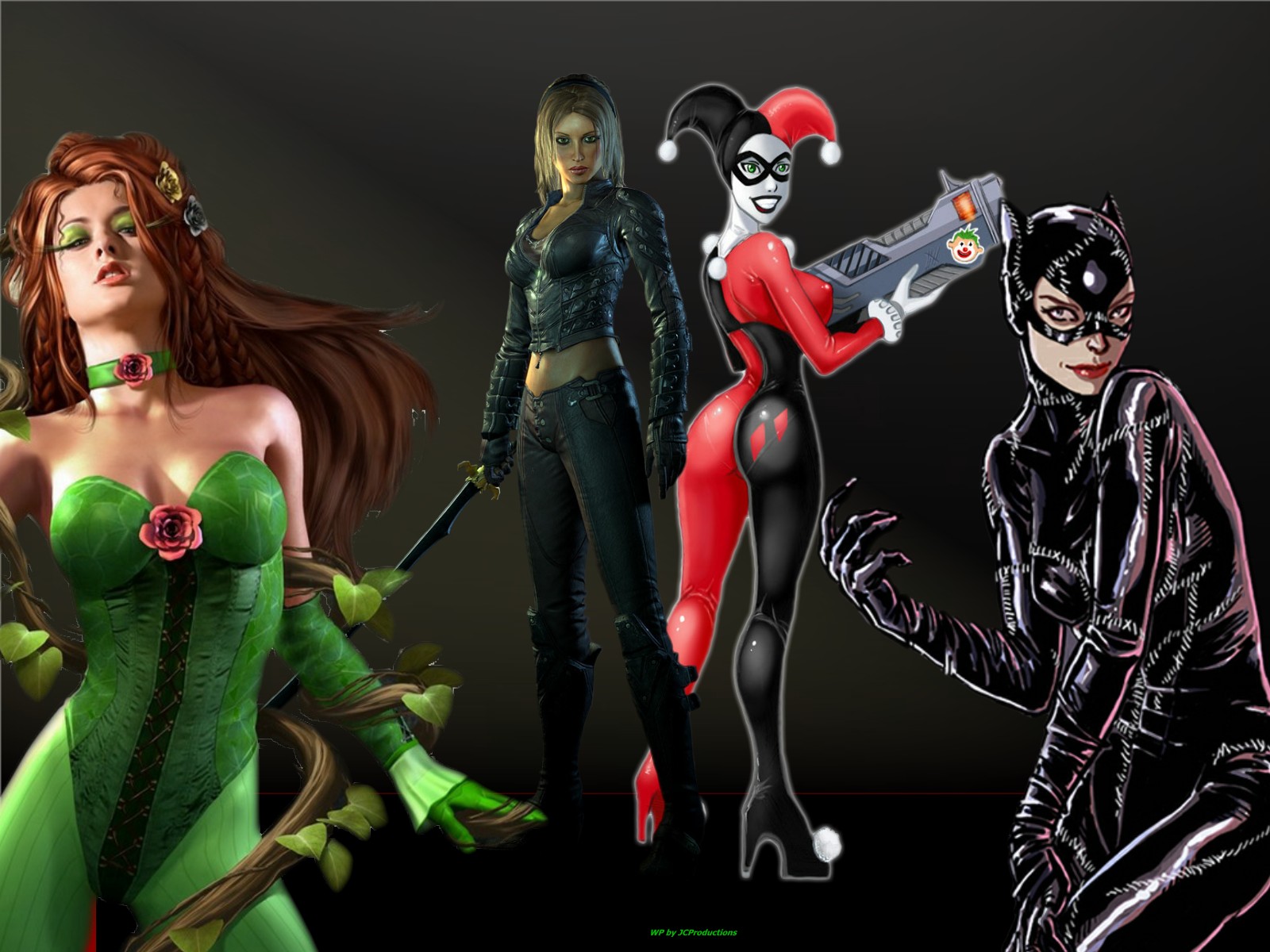 Download HQ batman girls, poison ivy, harley quinn, talia al ghul, catwoman, arkham city Batman's Women wallpaper / 1600x1200