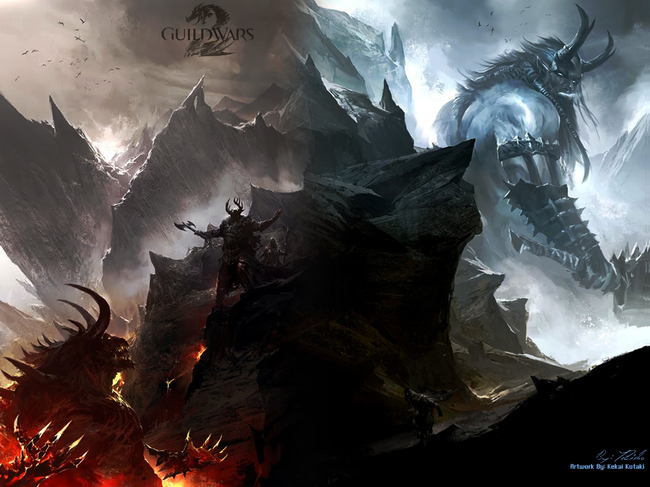 Download full size Fire and Ice Guild War 2 wallpaper / 1280x960