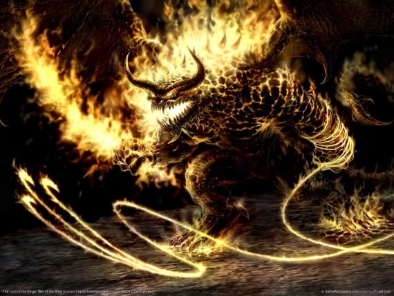 Free Send to Mobile Phone Fiery Demon The Lord of the Rings wallpaper num.1
