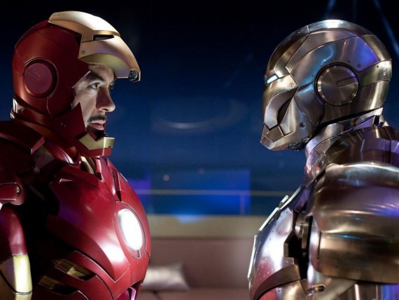Free Send to Mobile Phone red vs silver Iron Man 2 wallpaper num.13