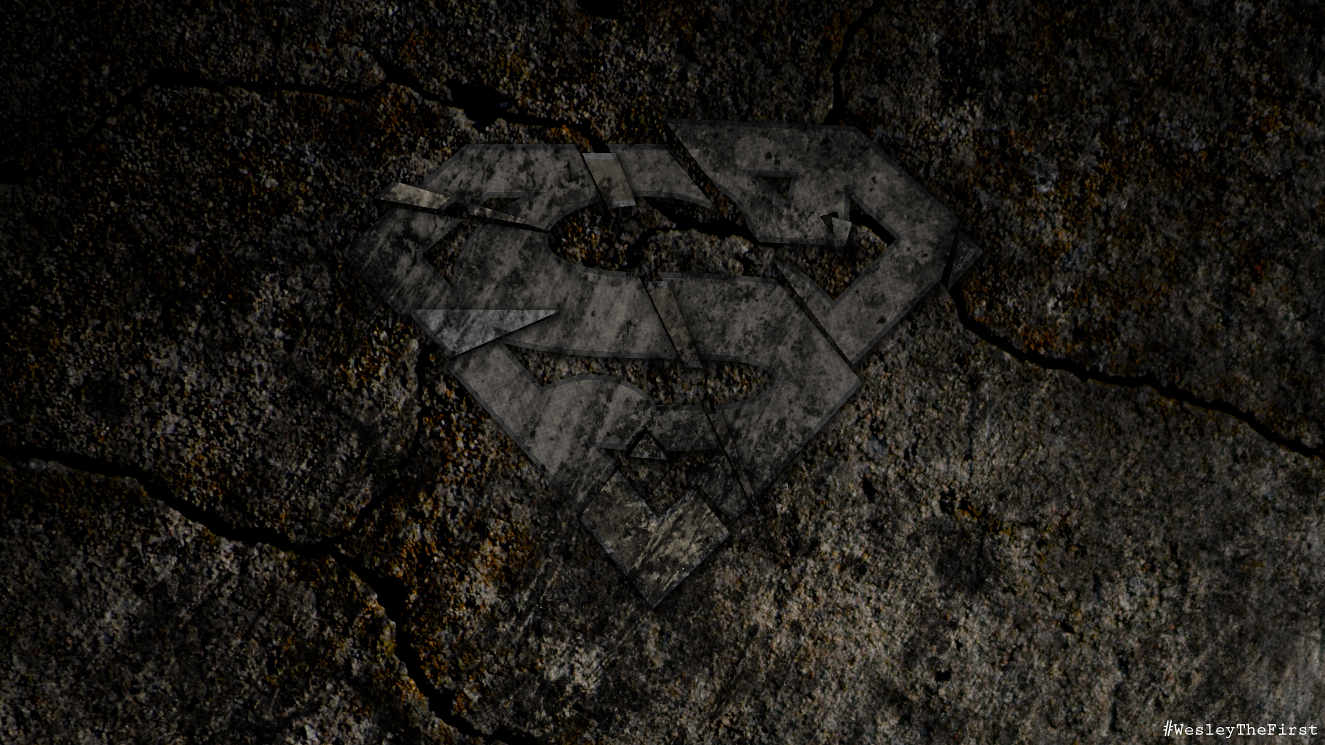 Download full size Superman, Logo, Rocks Superman wallpaper / 1920x1080