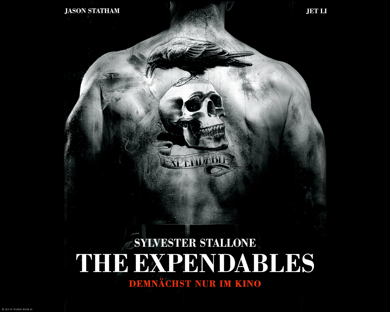 Download High quality back with tattoo The Expendables wallpaper / 1280x1024