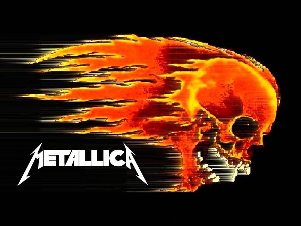 Full size flaming skull Metallica wallpaper / 1024x768