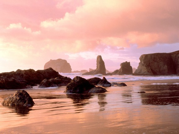 Free Send to Mobile Phone Coastal Sunset, Face Rock State Park, Bandon, Oregon Beaches wallpaper num.67