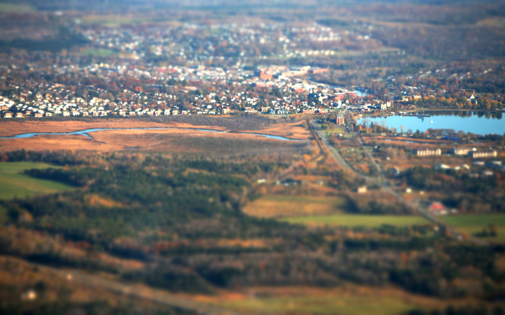 Download HQ Magog city Seen From Mont-Orford, Canada Cities wallpaper / 1680x1050