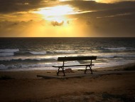 Download Bench On Beach / Landscape