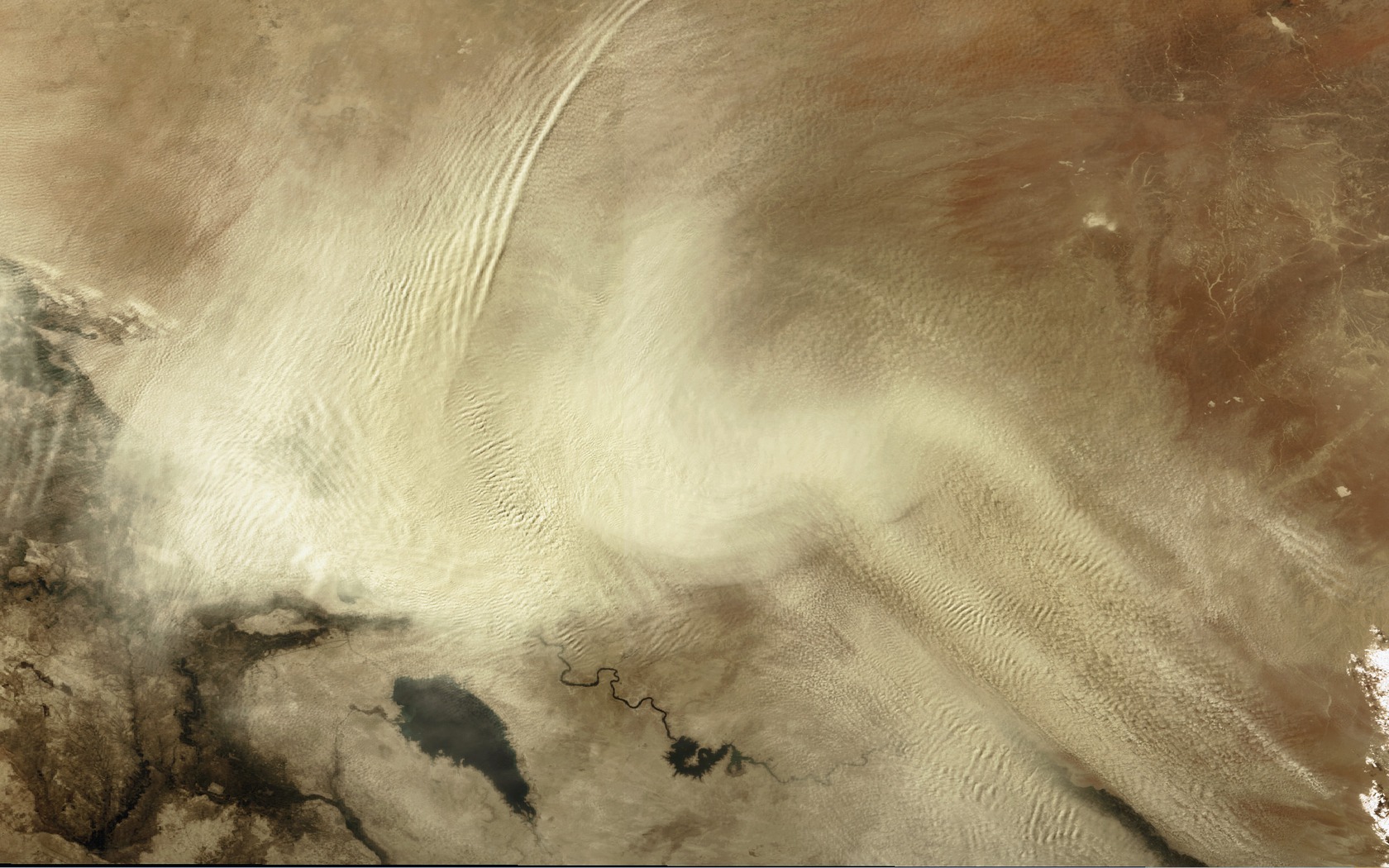 Download full size Dust Storm, Iraq Maps wallpaper / 1680x1050