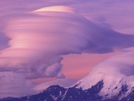 Lenticular Clouds Over Mount Drum Alaska / Mountains