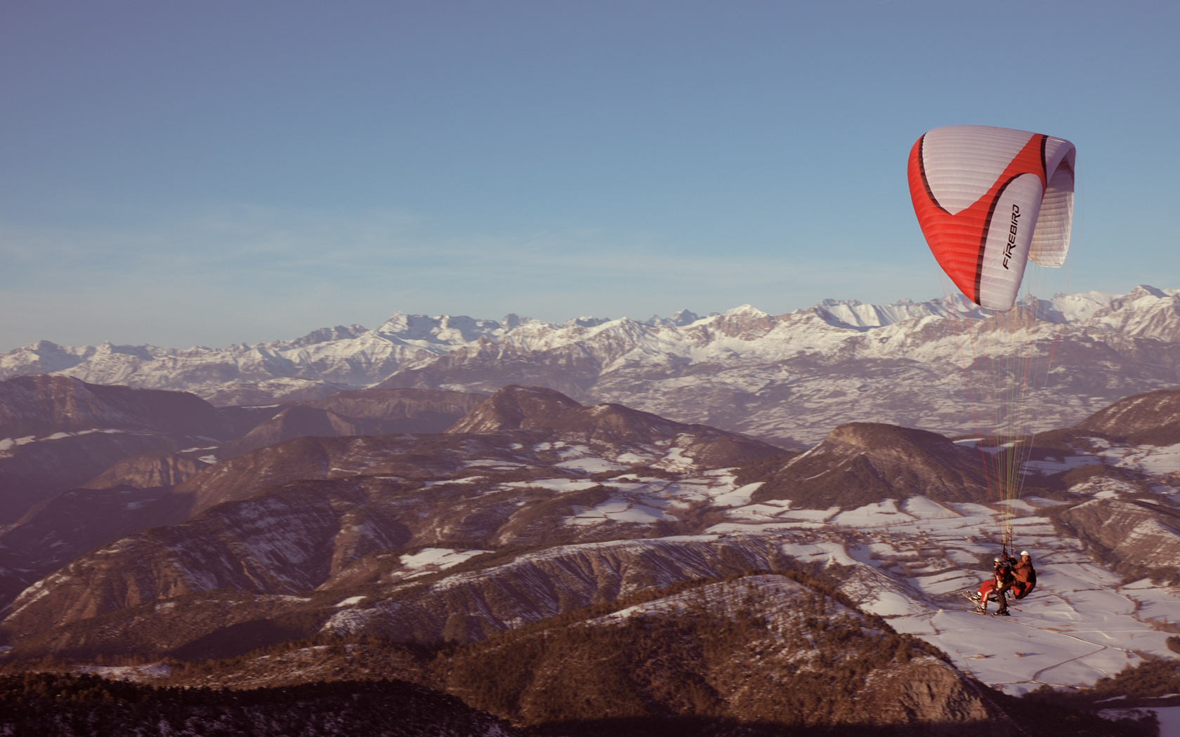 Download High quality flight of firebird Mountains wallpaper / 1680x1050
