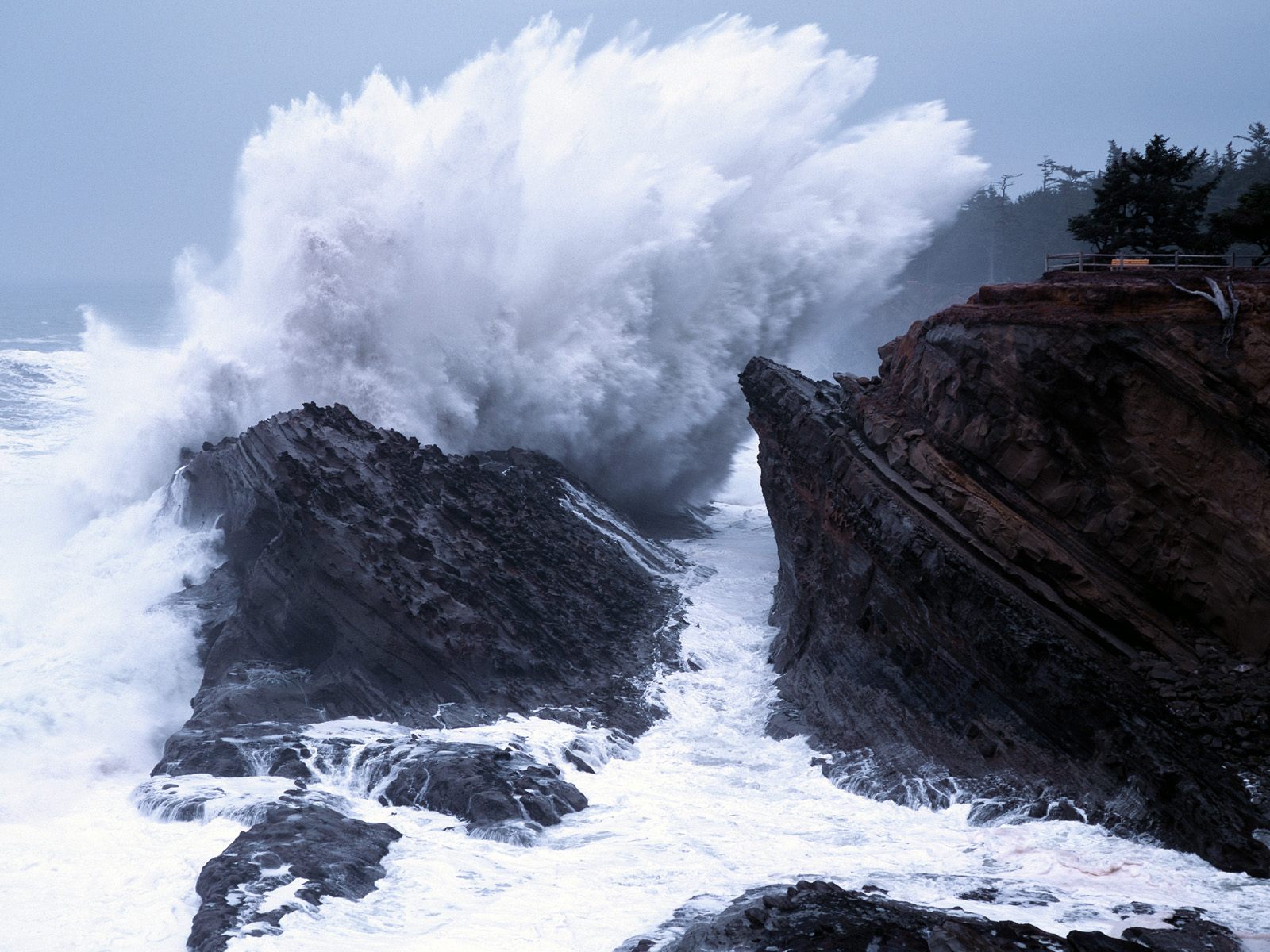 Download HQ Crashing Waves, Shore Acres State Park, Oregon Ocean wallpaper / 1600x1200