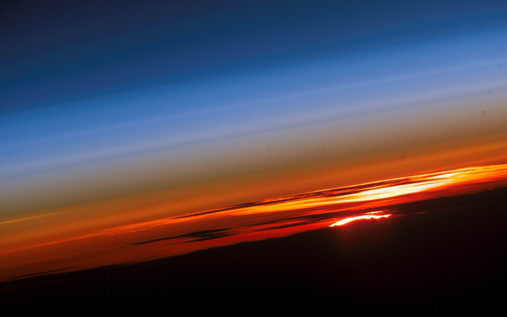 Download HQ Sunset Seen From International Space Station Space wallpaper / 1680x1050