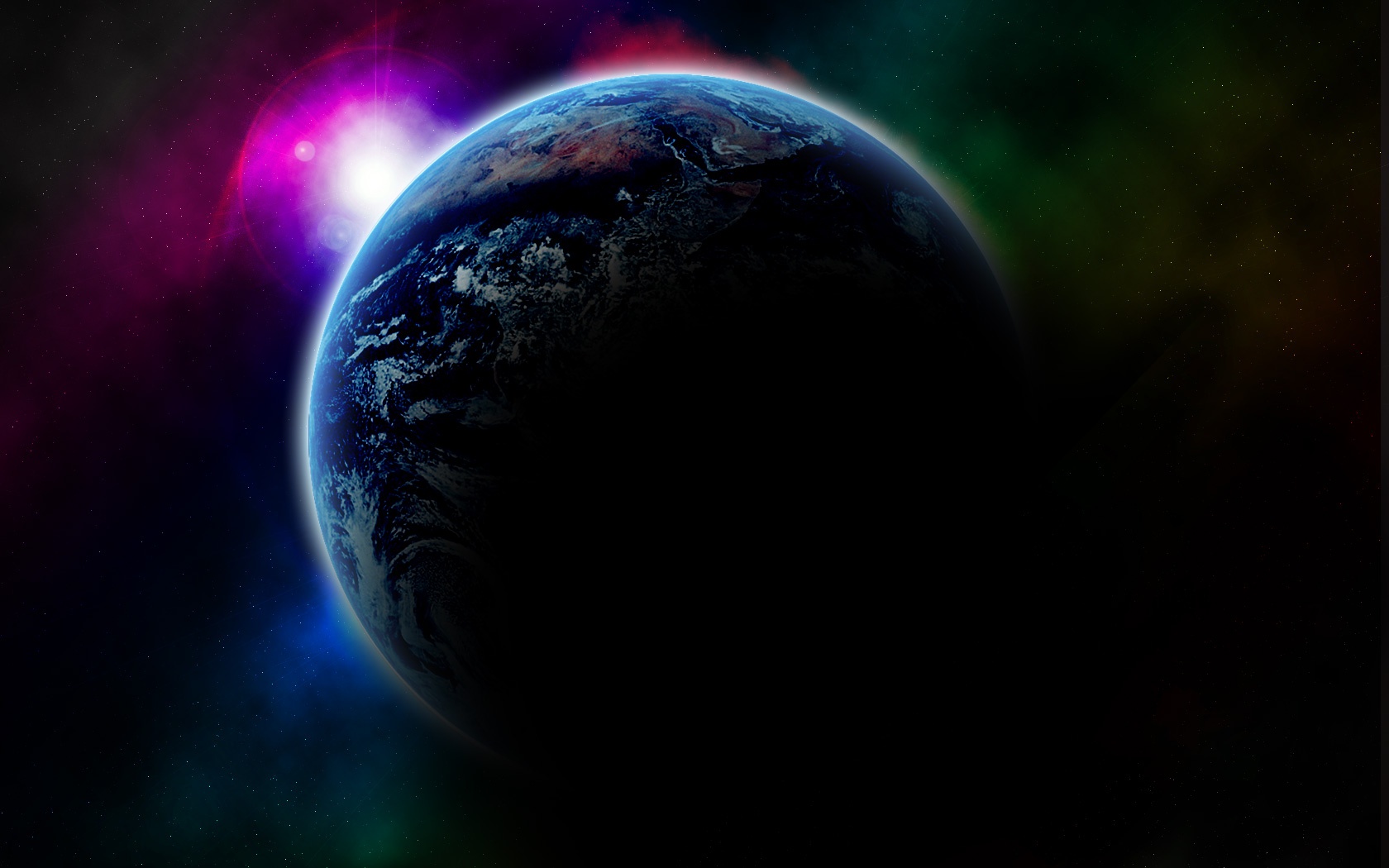 Download HQ Earth And Sun Seen From Space Ship Space wallpaper / 1680x1050
