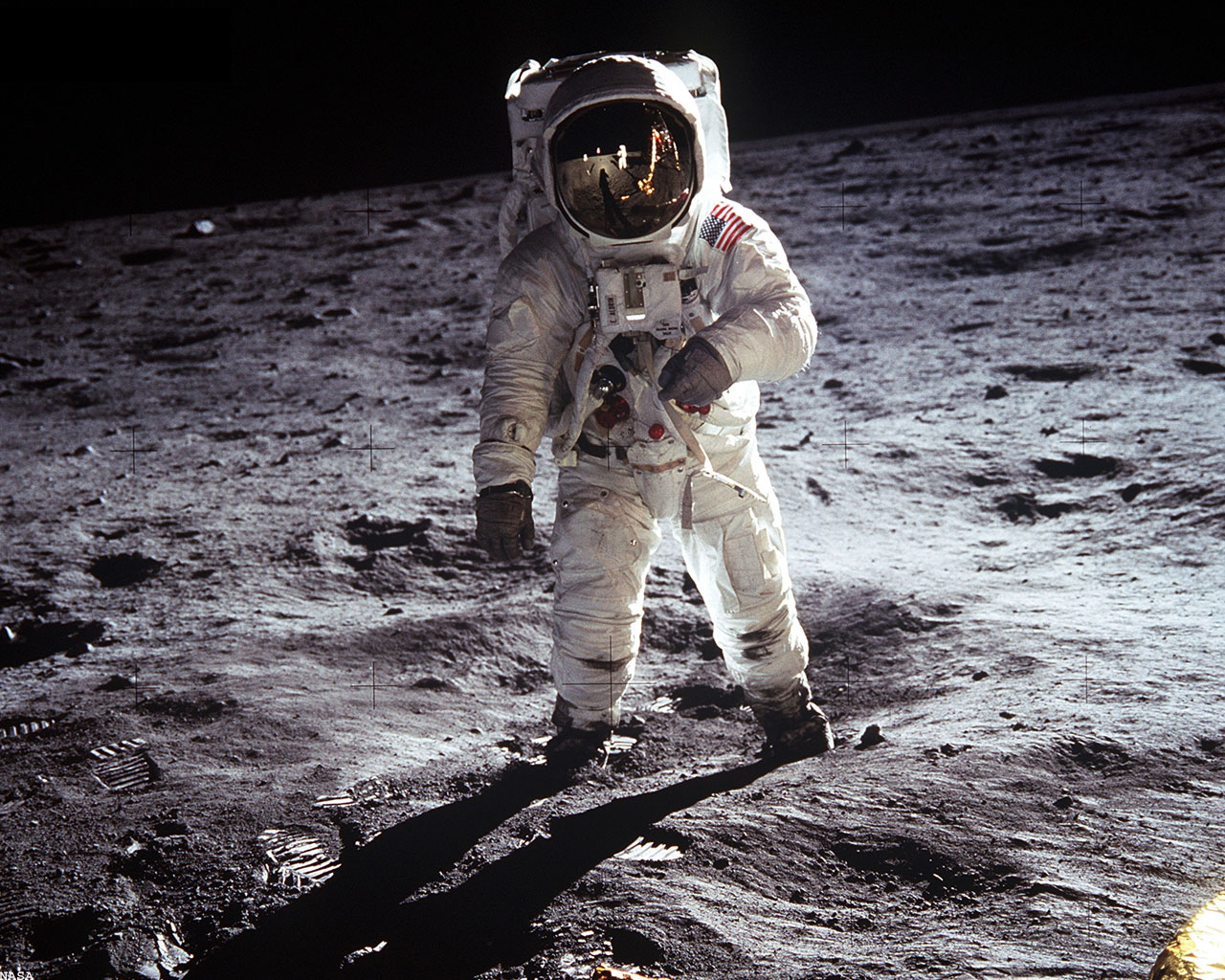 Download full size Spaceman on moon Space wallpaper / 1280x1024