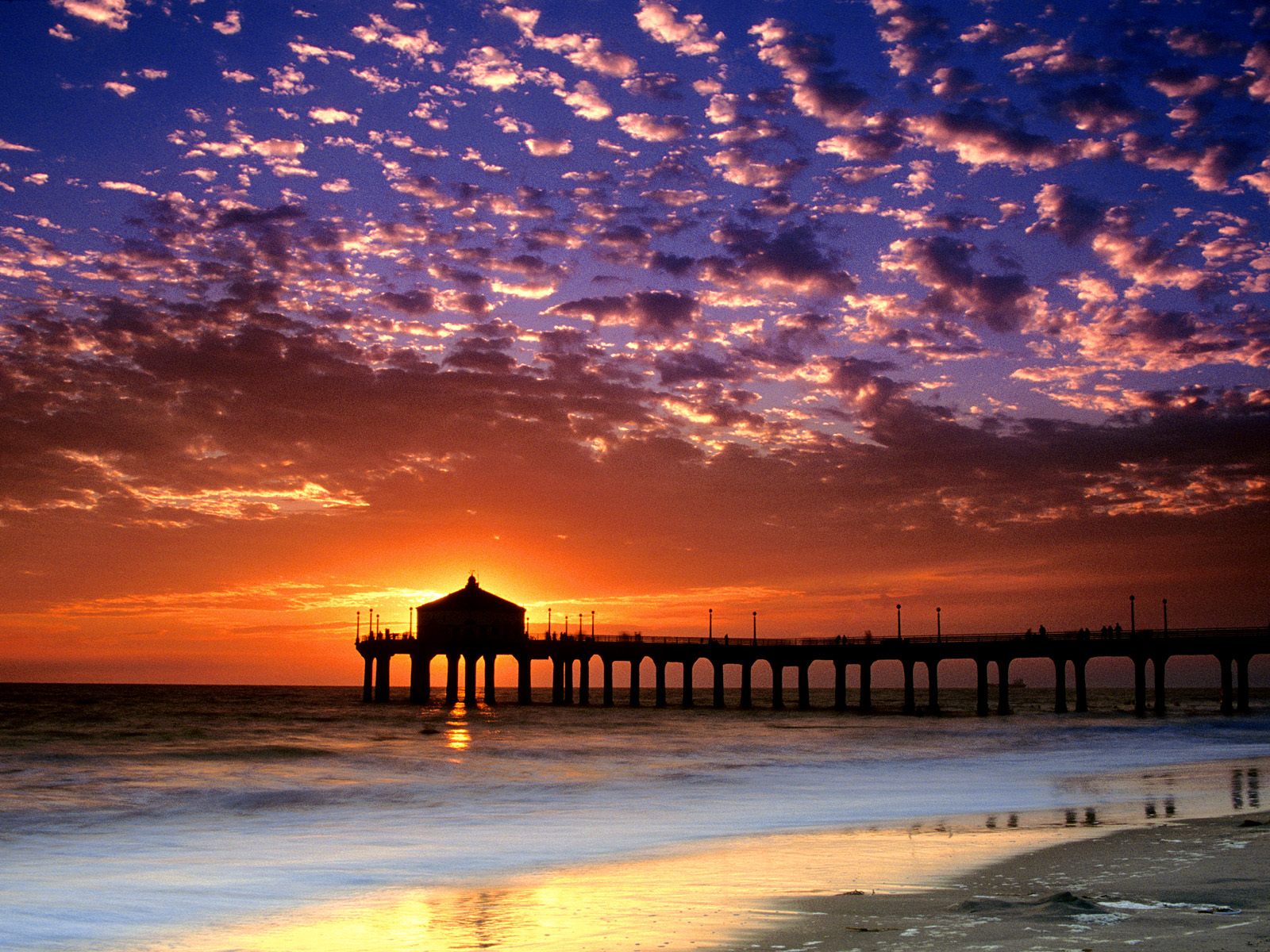 Download full size Colorful Sky, Manhattan Beach, California Sunset wallpaper / 1600x1200