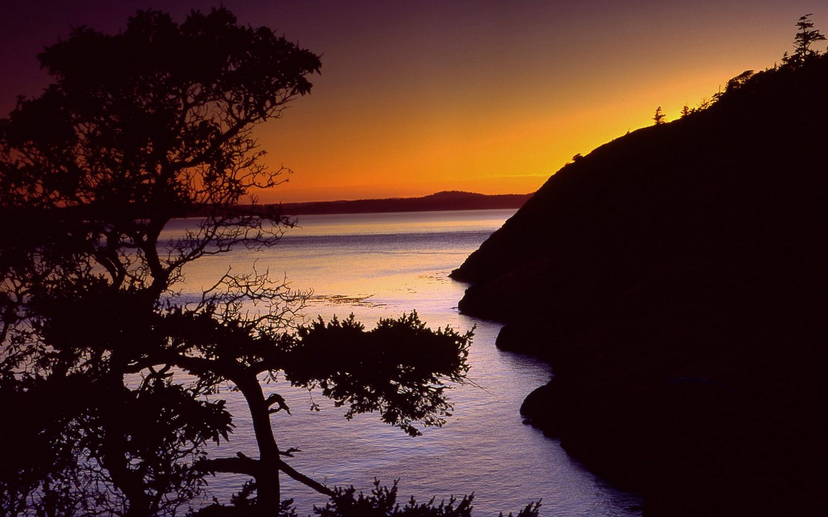 Download HQ Anacortes Fidalgo Island, Washington, USA Sunset wallpaper / 1680x1050
