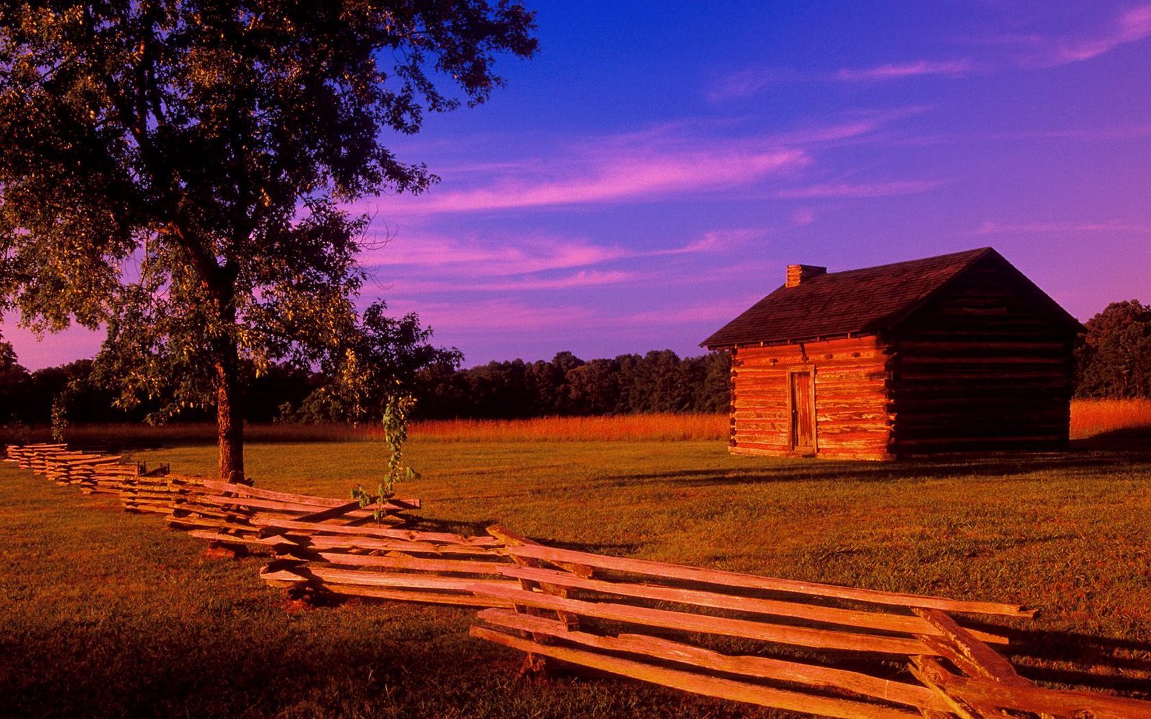 Download HQ kelly house, chickamauga national military park, georgia Sunset wallpaper / 1680x1050