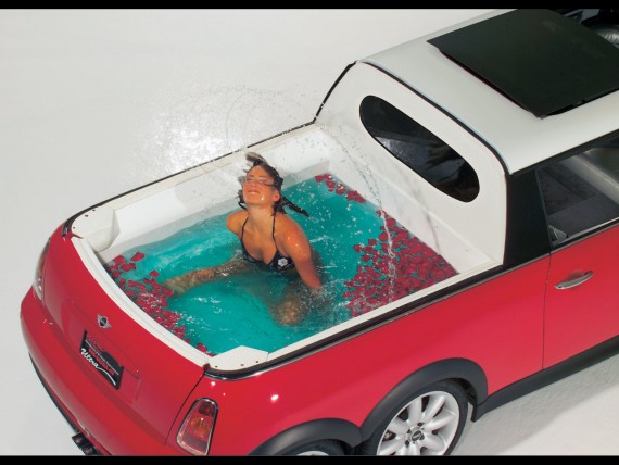 Free Send to Mobile Phone swimming pool in the trunk Girls & Cars wallpaper num.72