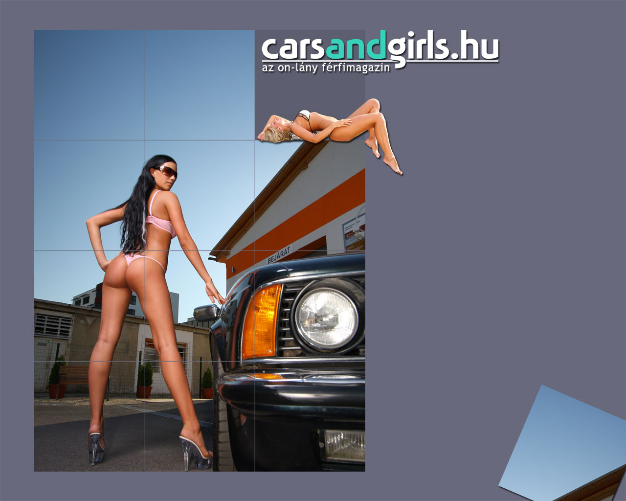 Download full size bikini Girls & Cars wallpaper / 1280x1024