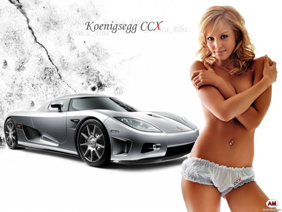 Free Send to Mobile Phone Koenigsegg ccx Jessica Alba Girls & Cars wallpaper num.58