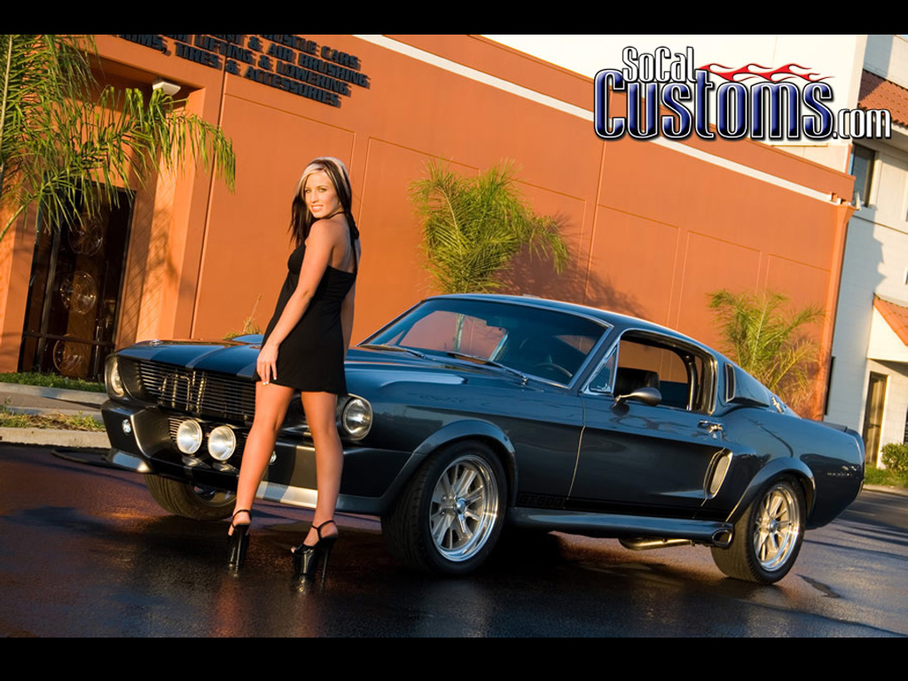 Download SoCol Customs mustang Girls & Cars wallpaper / 1024x768