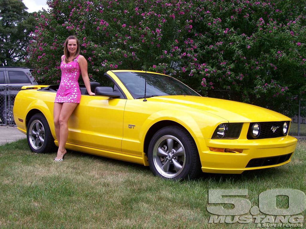 Full size mustang 5.0 Girls & Cars wallpaper / 1024x768