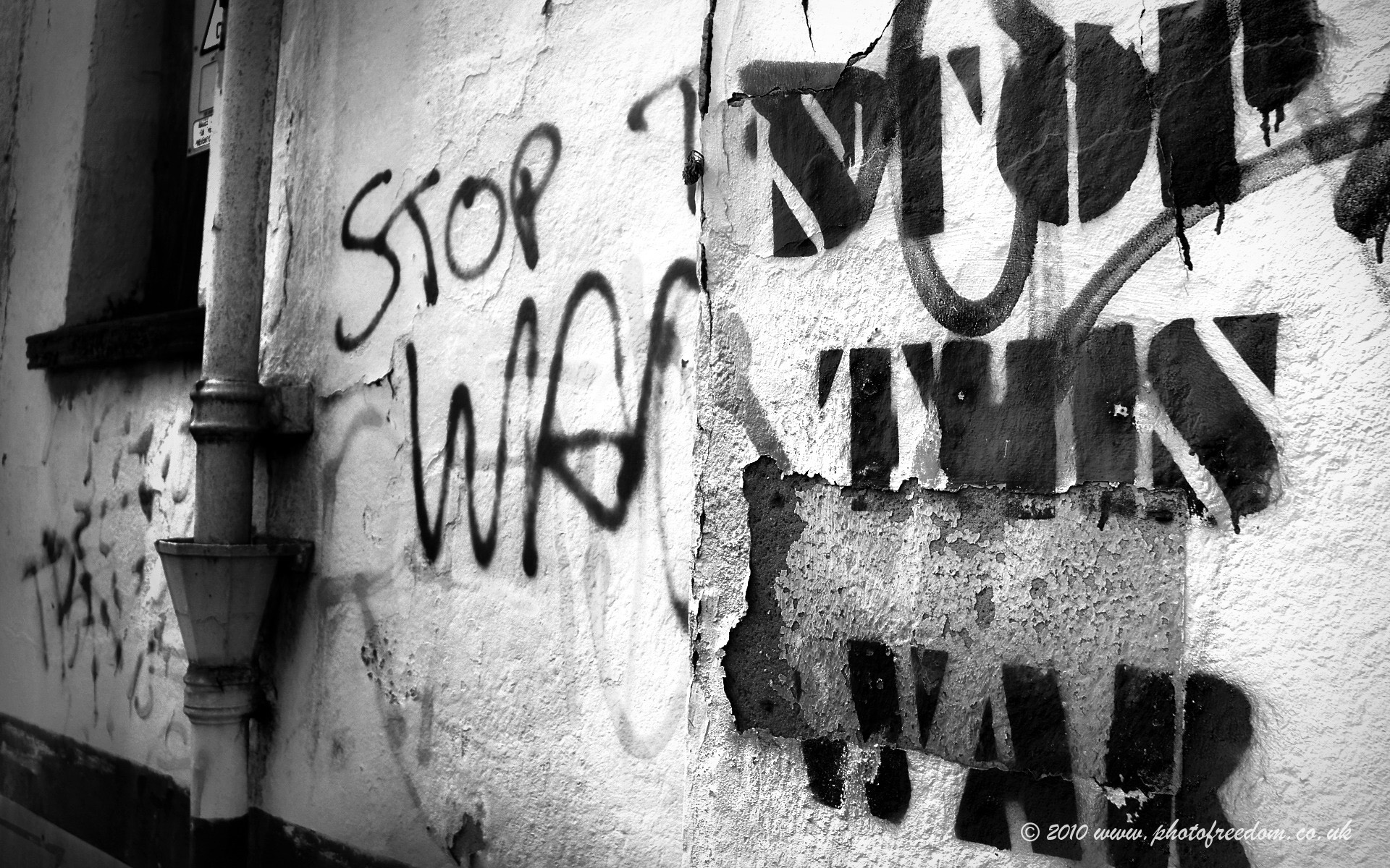 Download HQ say no to war, no to war, stop war, black and white Creative Photos wallpaper / 1920x1200