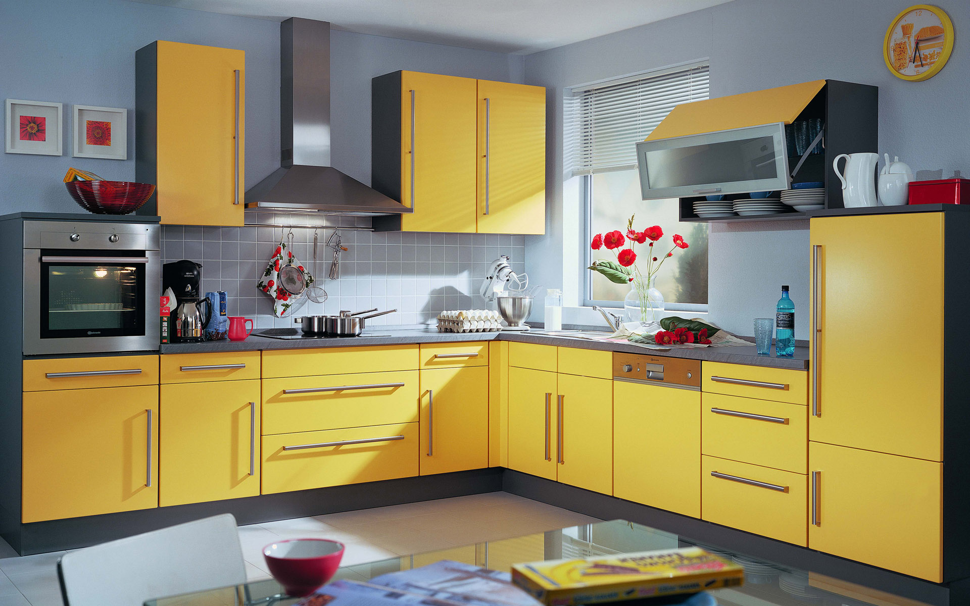 Download High quality Yellow Kitchens Design wallpaper / 1920x1200