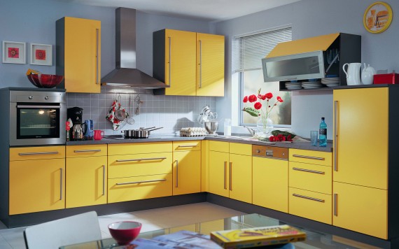 Free Send to Mobile Phone Yellow Kitchens Design wallpaper num.2
