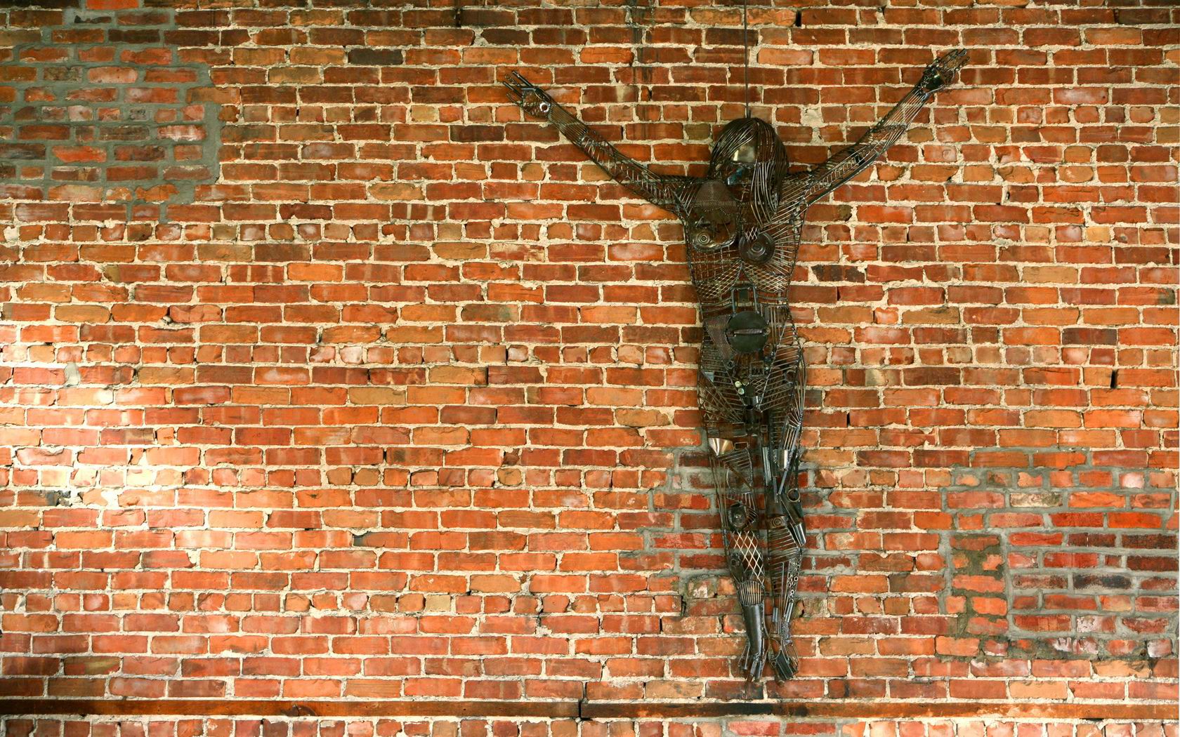 Download HQ Jesus On A Wall Photo Art Design wallpaper / 1680x1050
