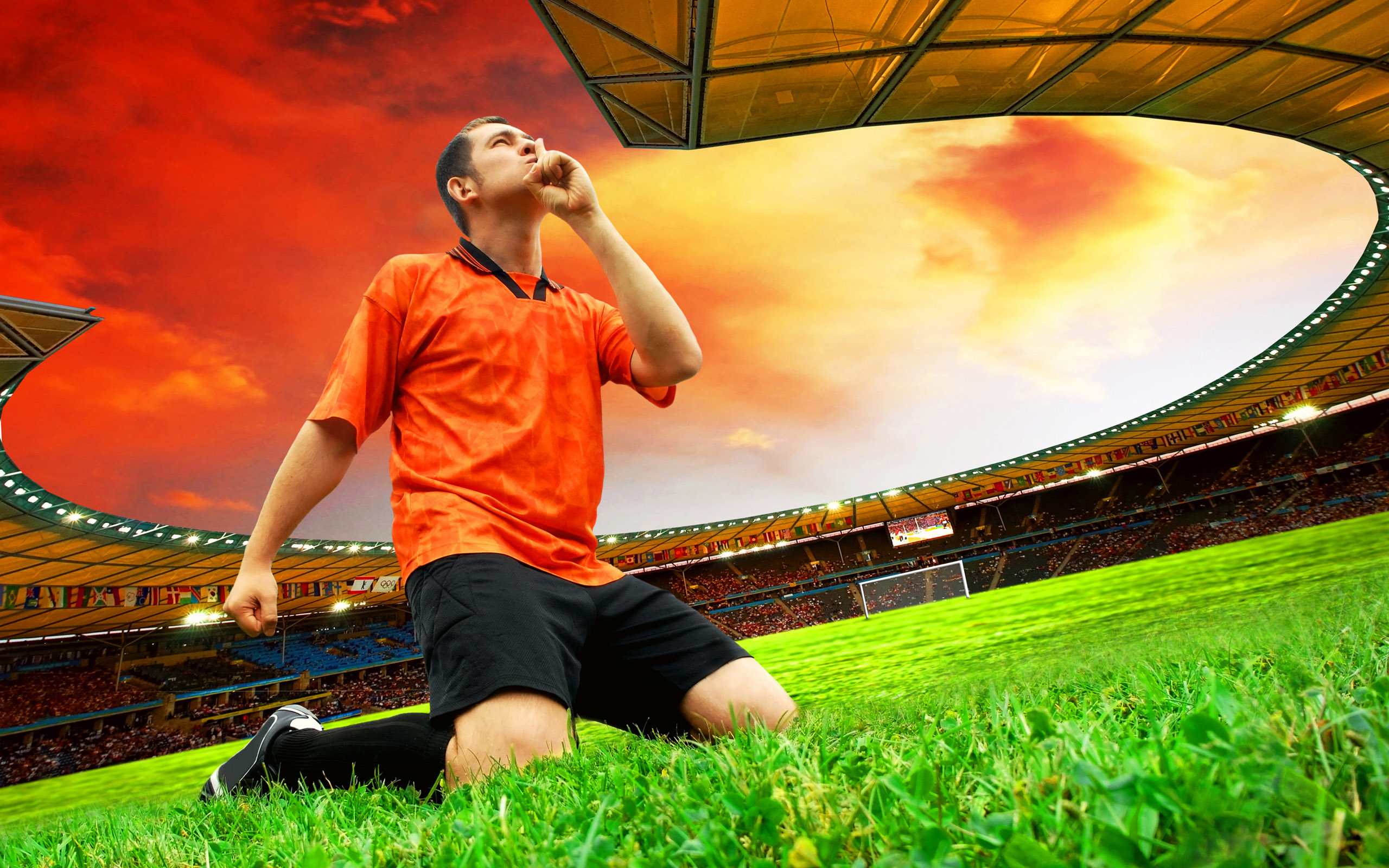 Download HQ Soccer on the lawn Football wallpaper / 2560x1600