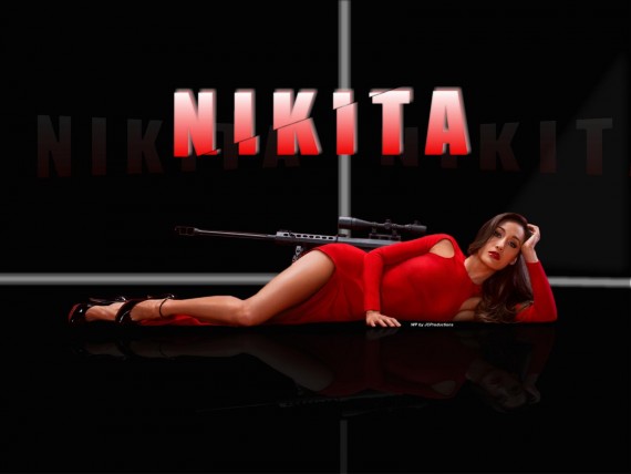 Free Send to Mobile Phone nikita, maggie q, maggie, hot babes, sexy legs, spies, panties, bikinis, high heels Nikita wallpaper num.1
