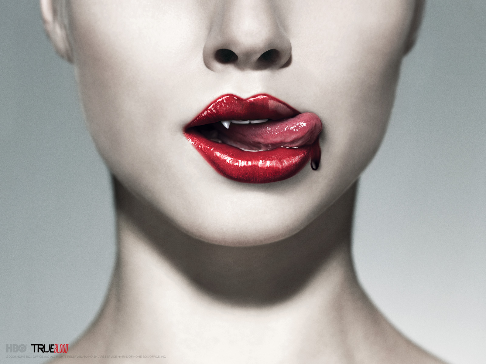 Download full size blood on her lips True Blood wallpaper / 1600x1200