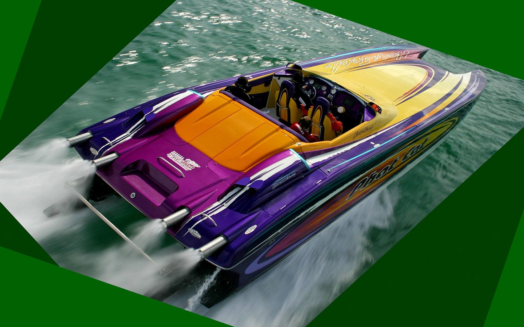 Download full size Powerboat Montage Ships and Boats wallpaper / 1680x1050